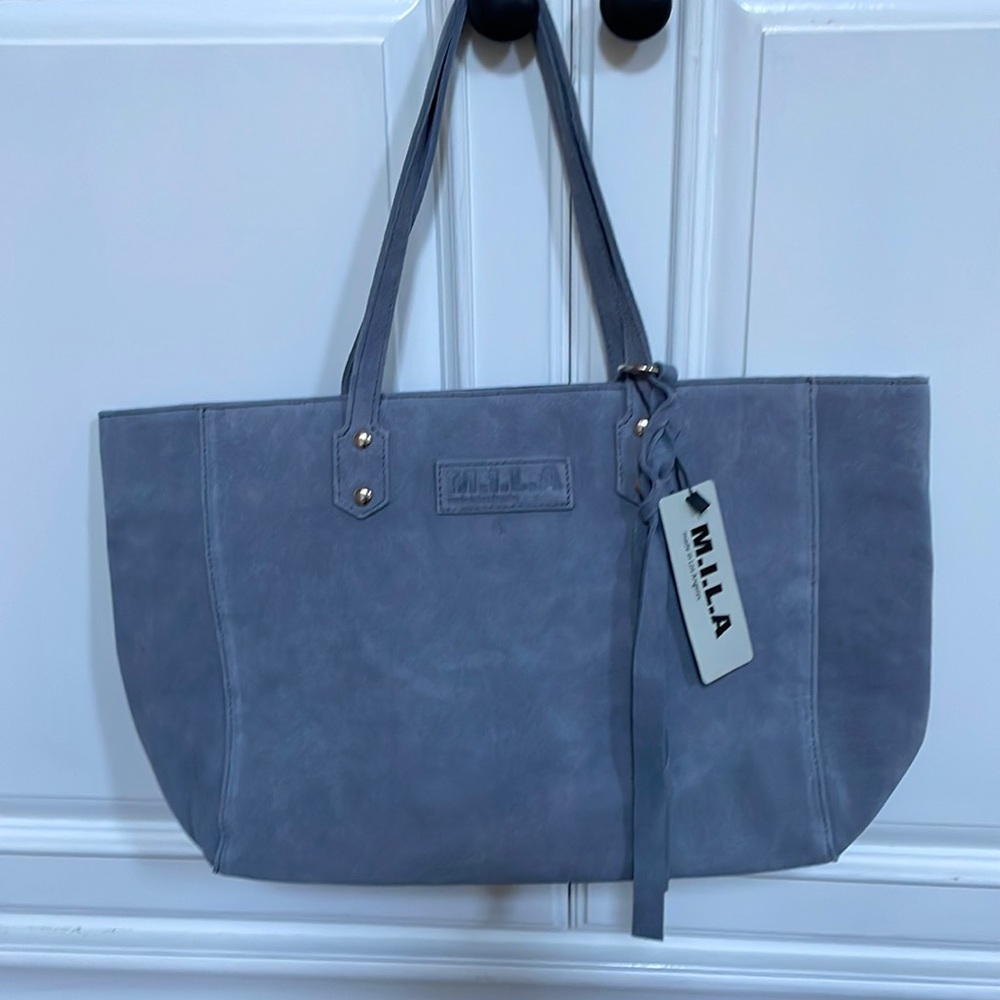 Gray Suede Leather! M.I.L.A bag! Never been used with tags!